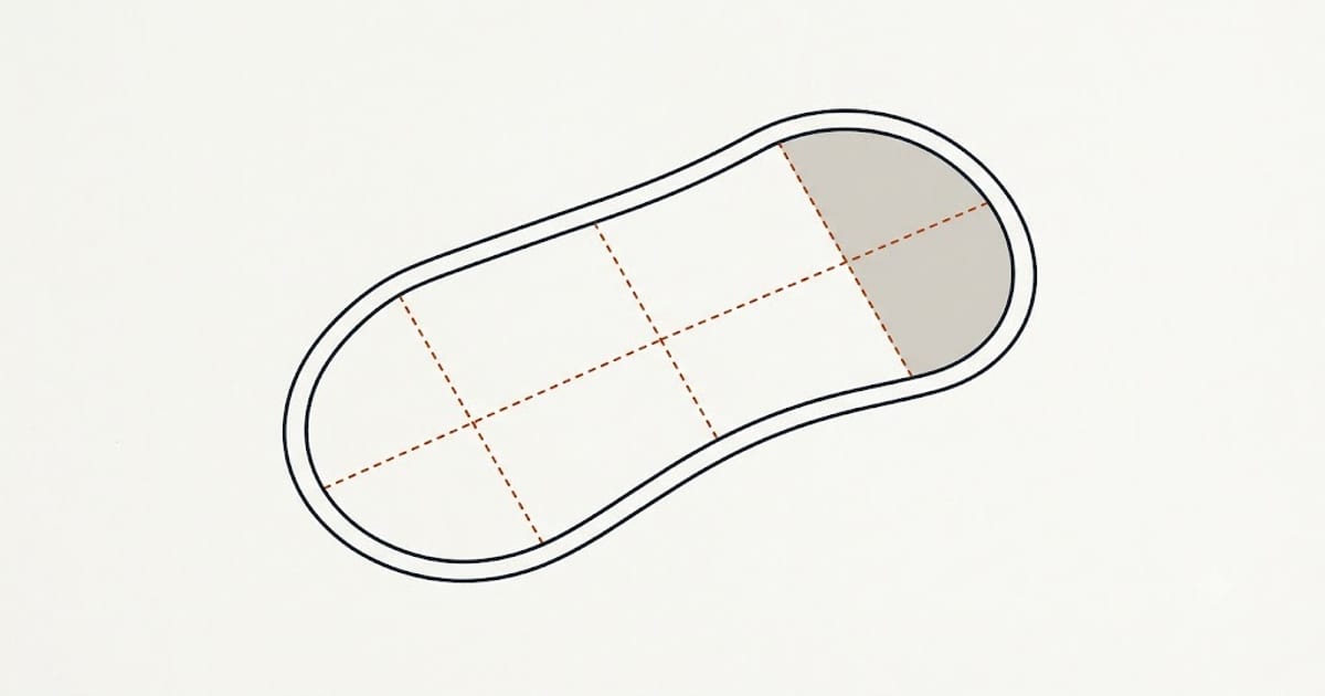 A freeform outline broken into measurable pieces